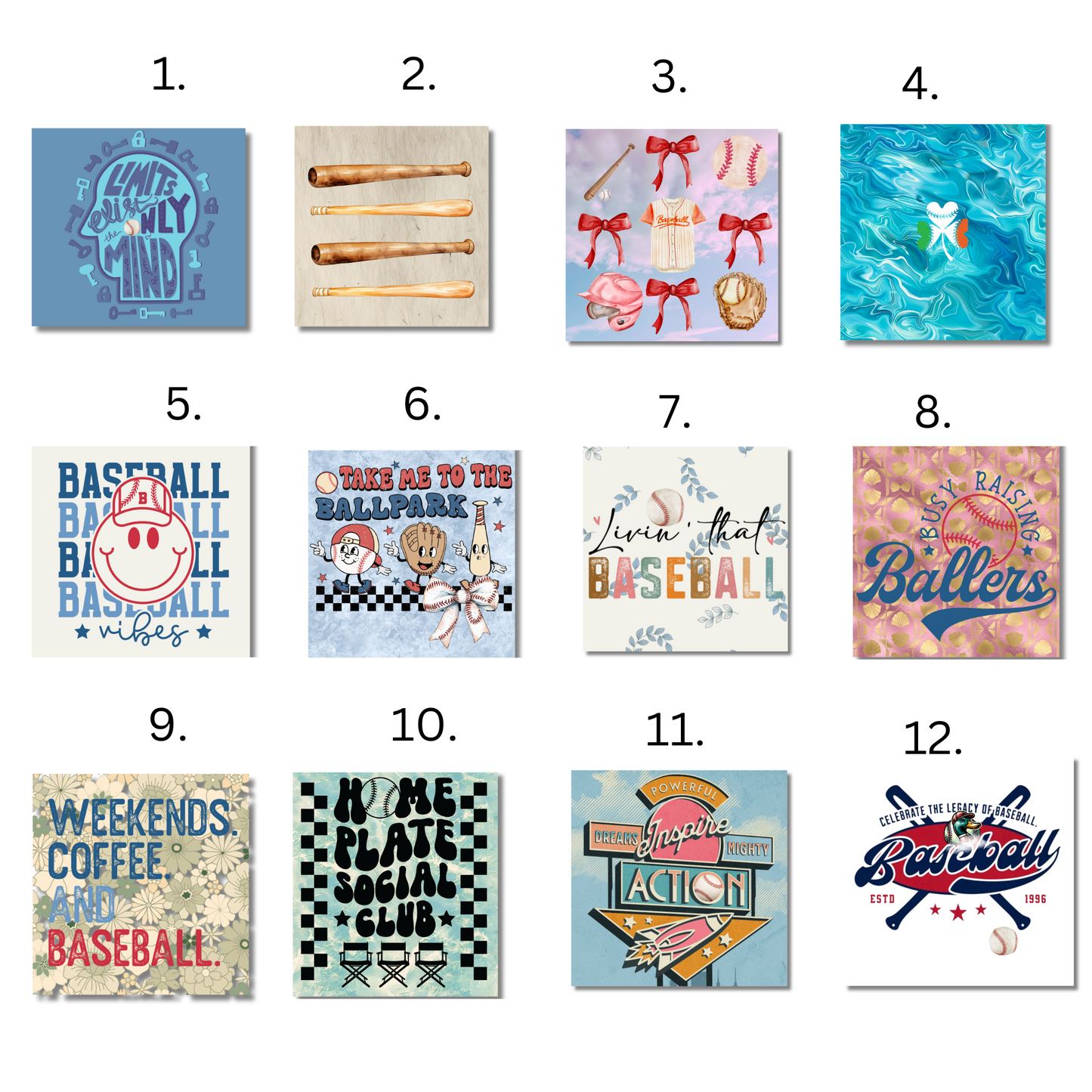 12 Great Wall- Baseball (Set of 2, 4, 12)