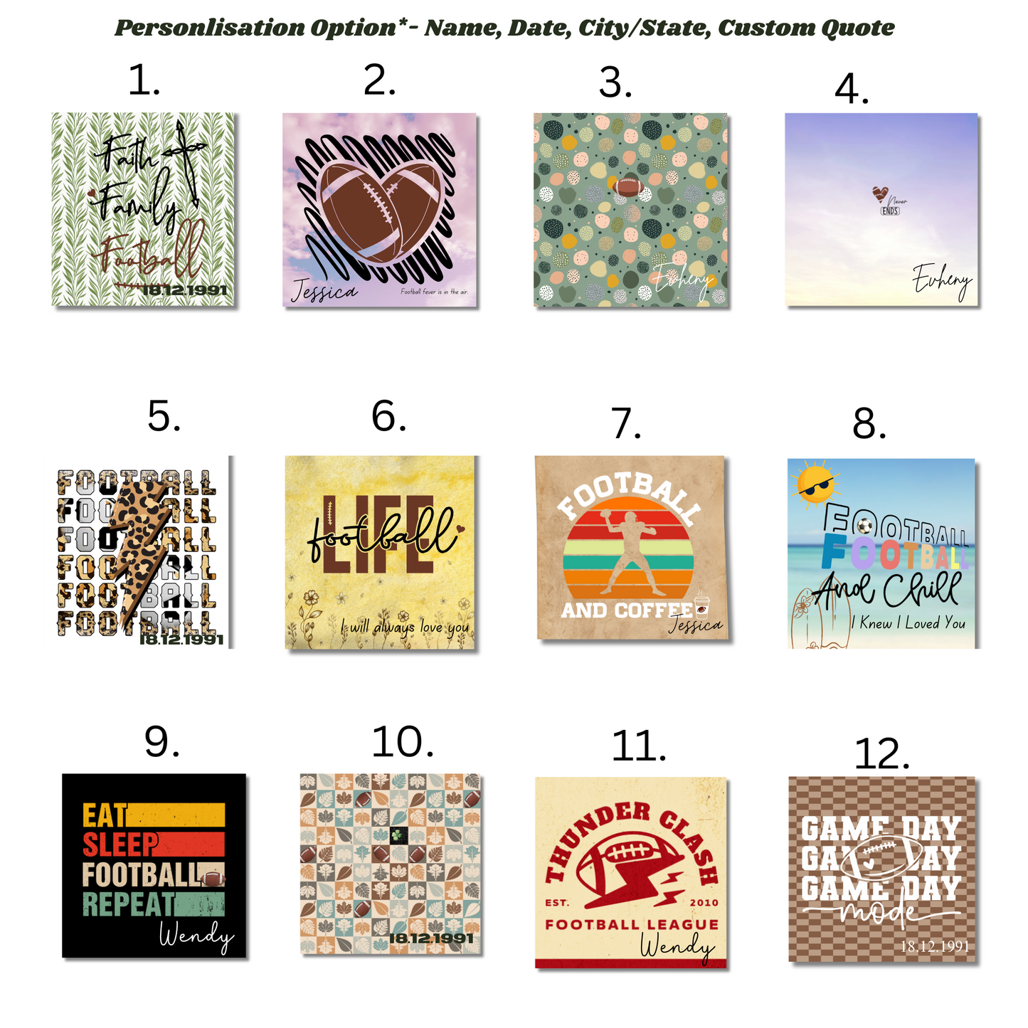 12 Great Wall- Football (Set of 2, 4, 12)