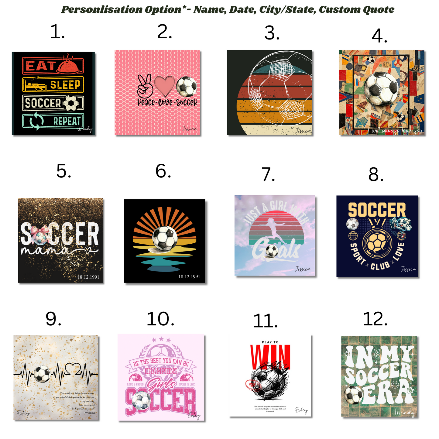 12 Great Wall- Soccer (Set of 2, 4, 12)