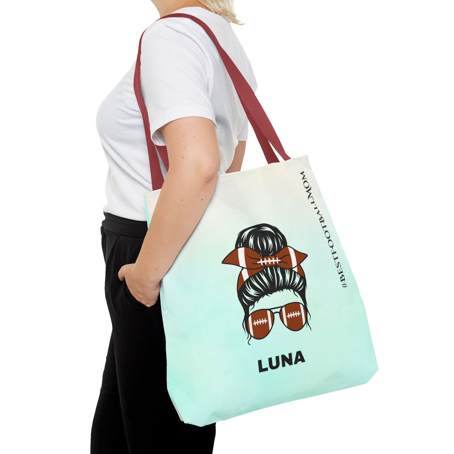 Personalized Funny Best Football Mom Tote Bag
