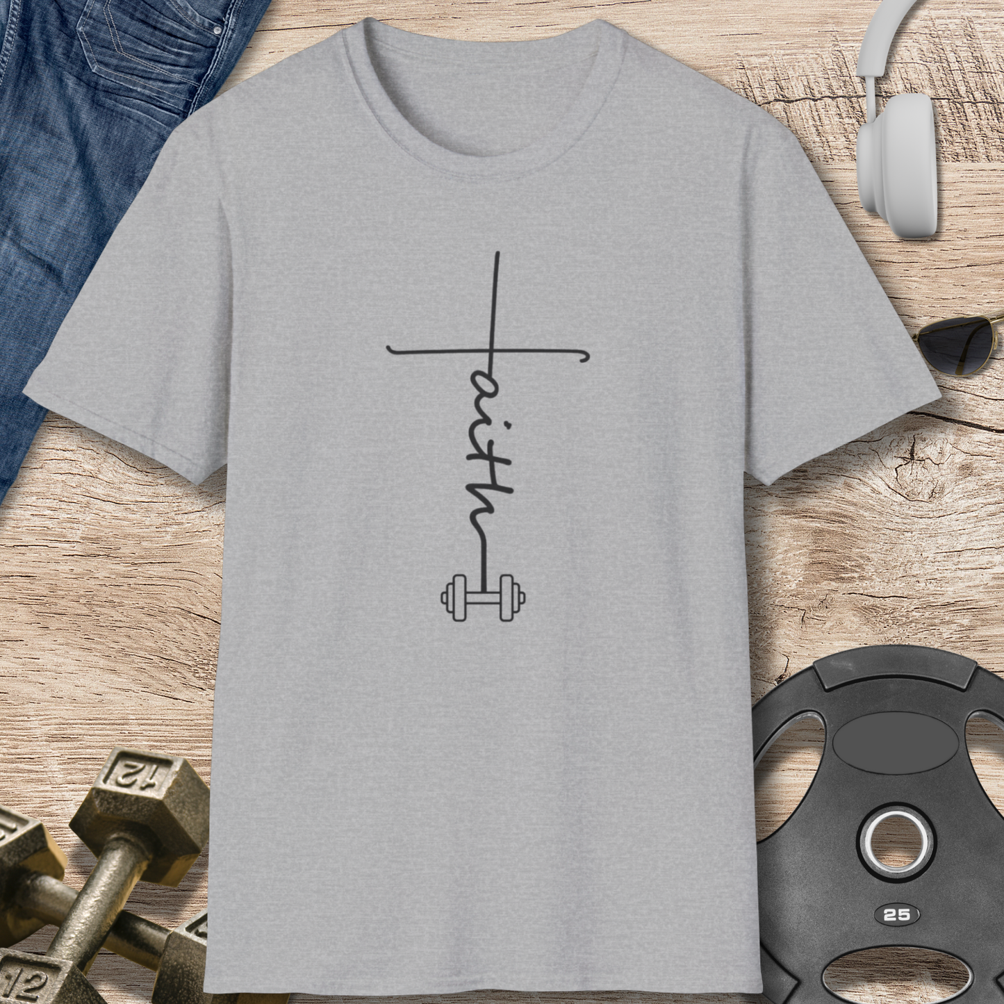 Faith & Dumbbell T-Shirt