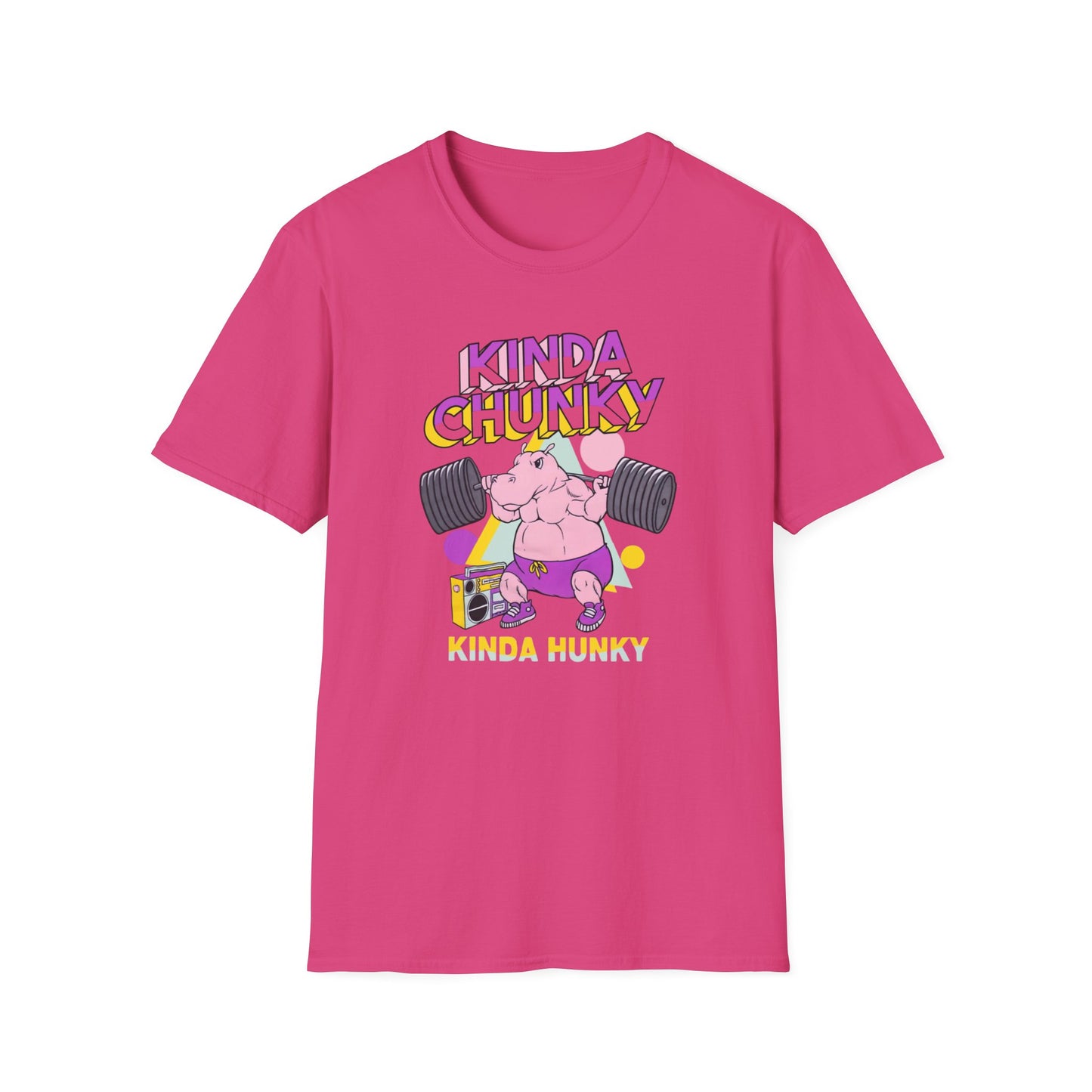Kinda Chunky Hippo Weighlift Unisex Softstyle T-Shirt
