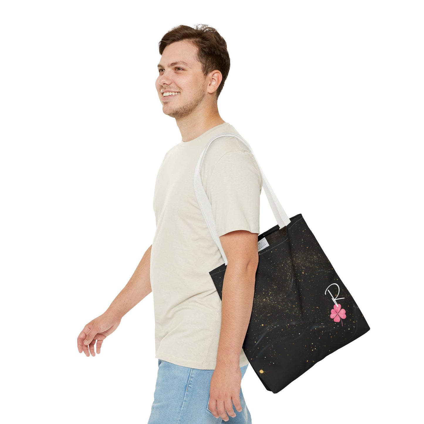 Custom Initial Clover Tote Bag
