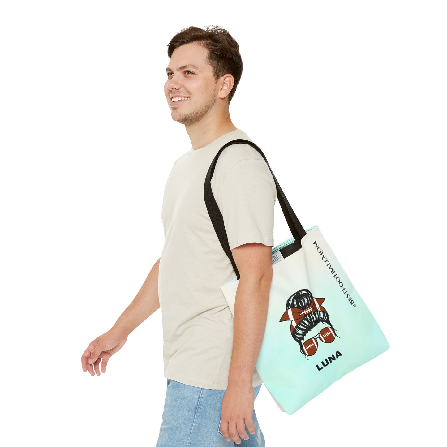 Personalized Funny Best Football Mom Tote Bag