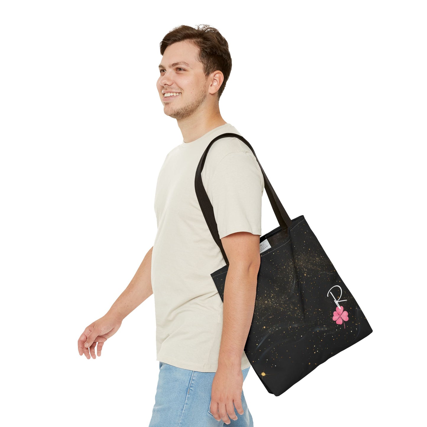 Custom Initial Clover Tote Bag