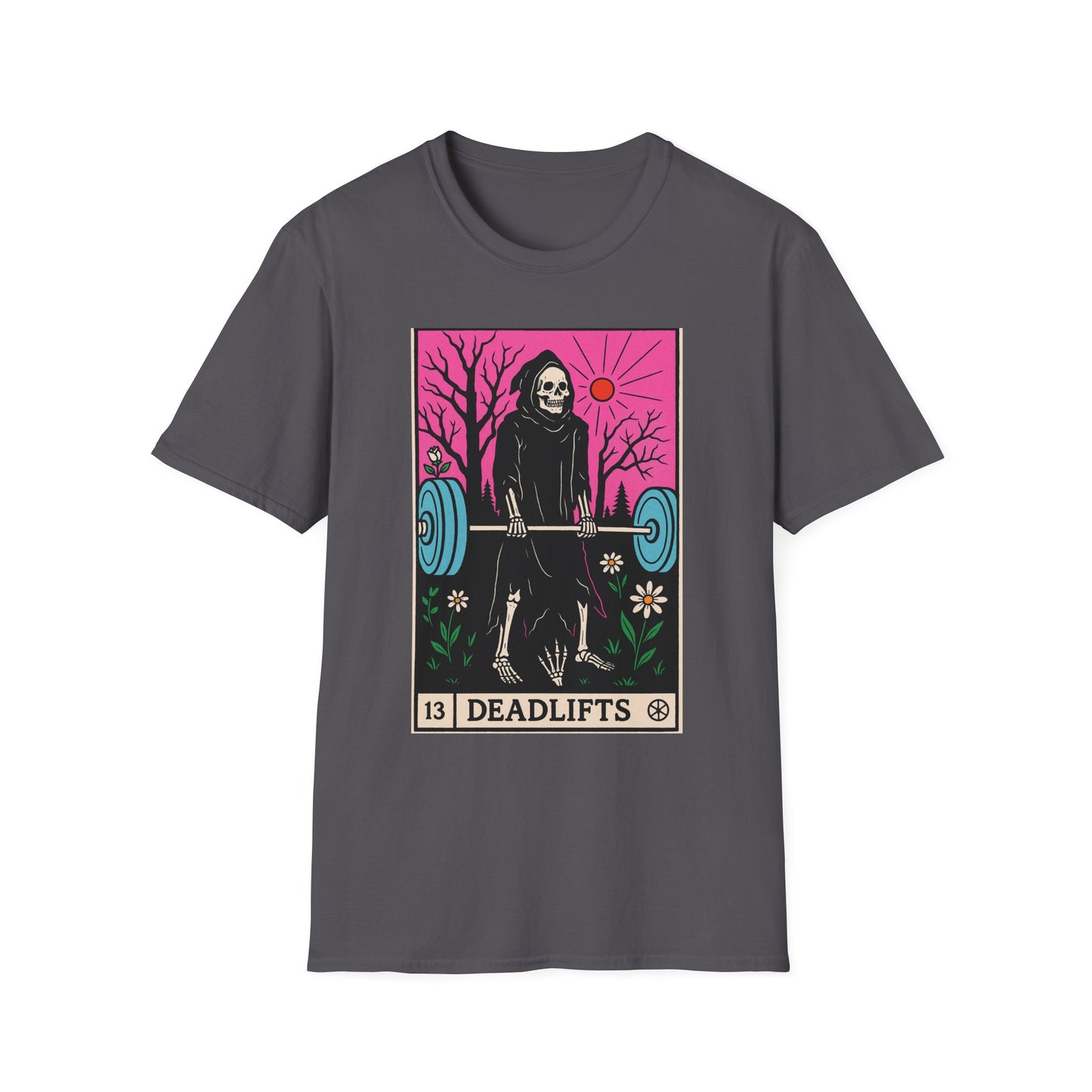 Grim Reaper Deadlifts Tarot Card Softstyle T-Shirt