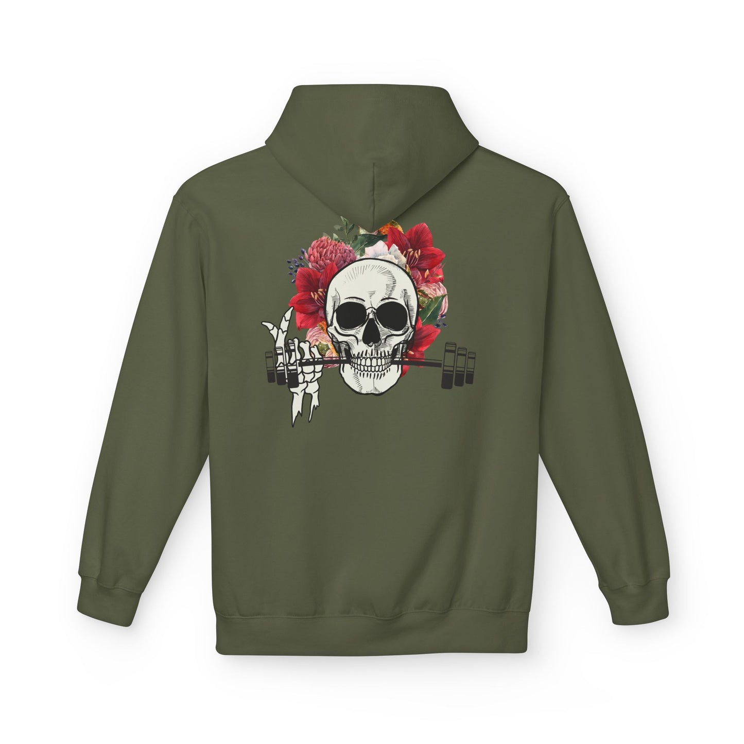 Flowered Skull Fitness Hoodie