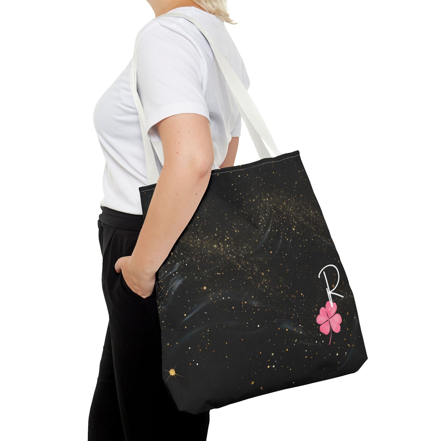 Custom Initial Clover Tote Bag