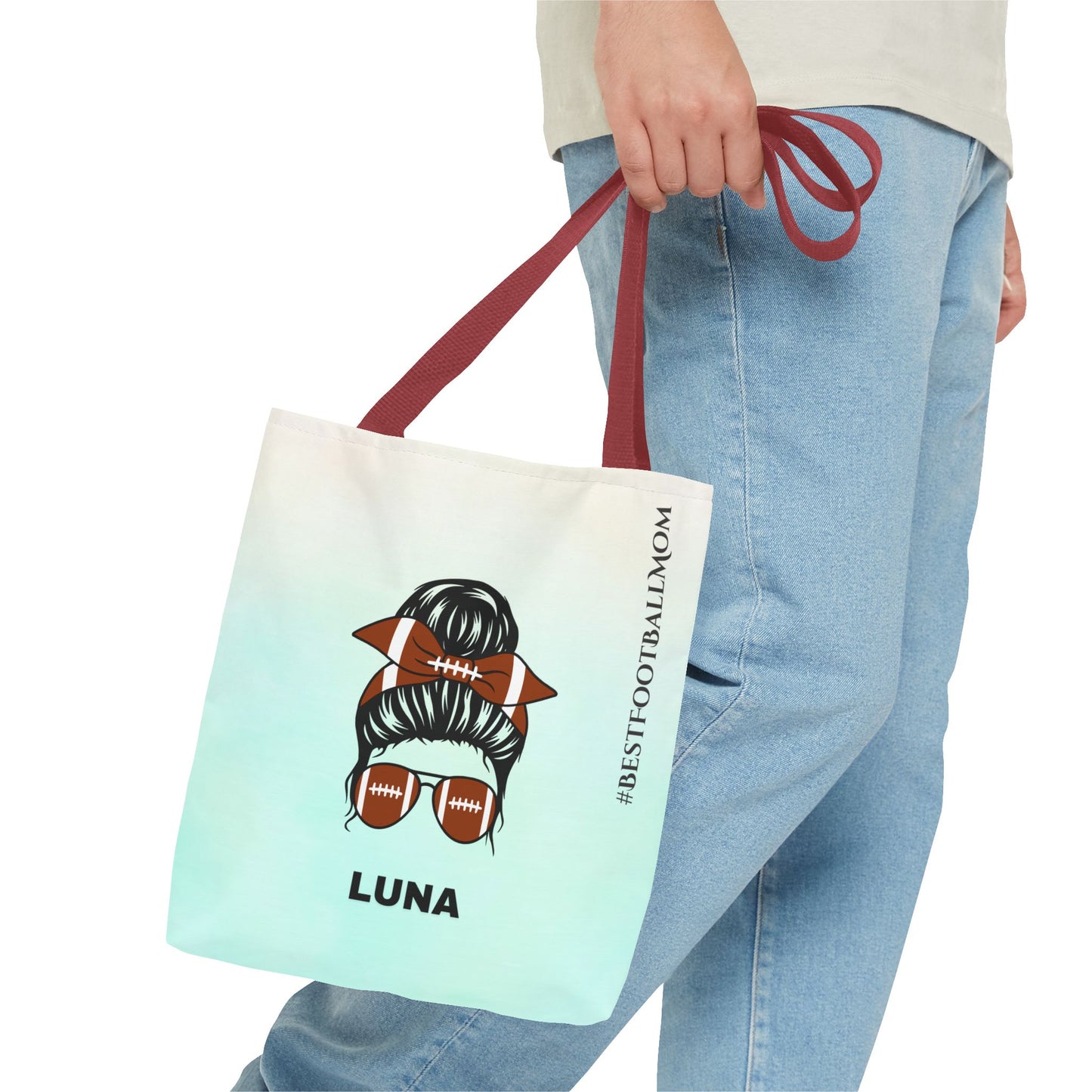 Personalized Funny Best Football Mom Tote Bag