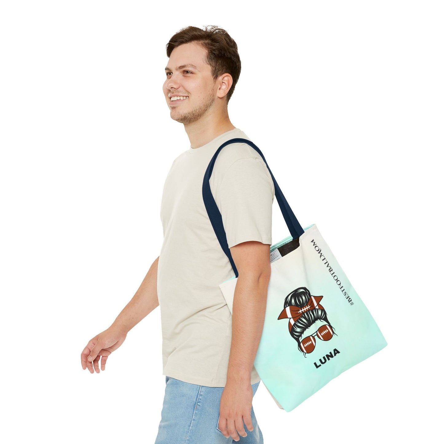 Personalized Funny Best Football Mom Tote Bag