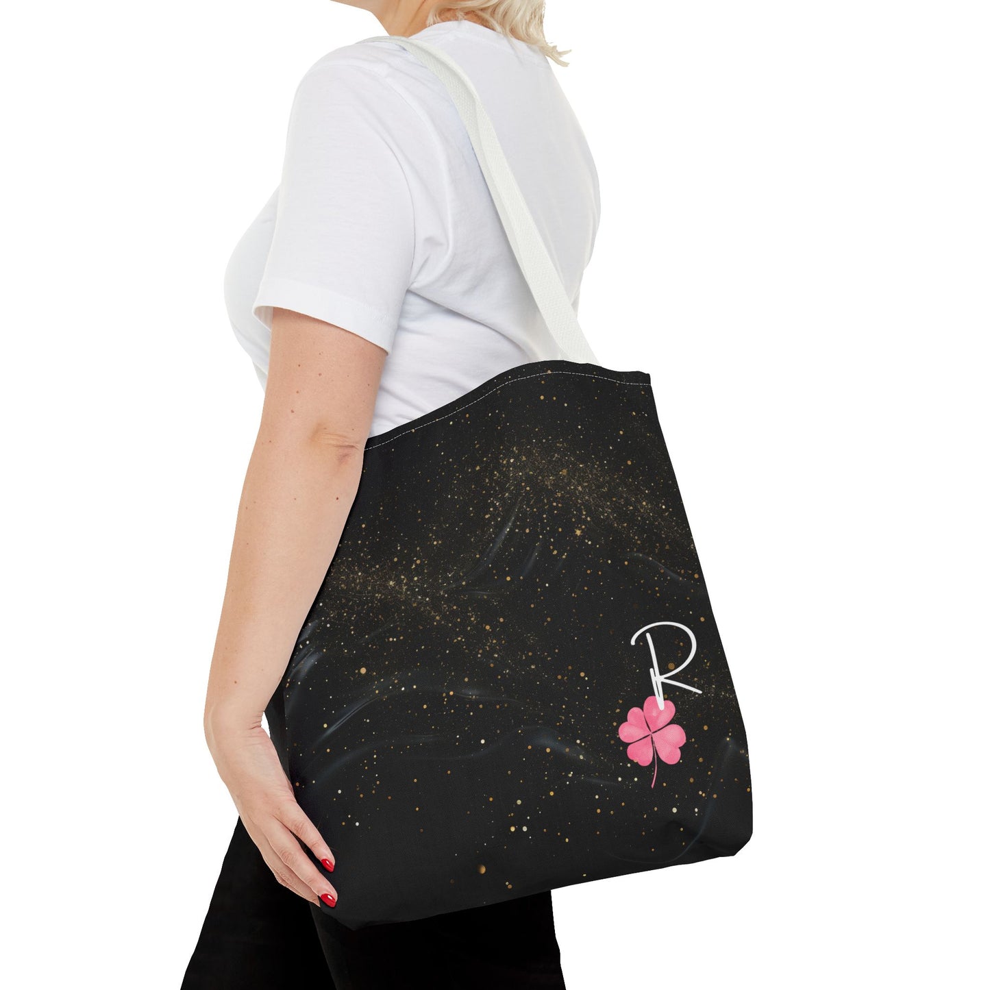 Custom Initial Clover Tote Bag