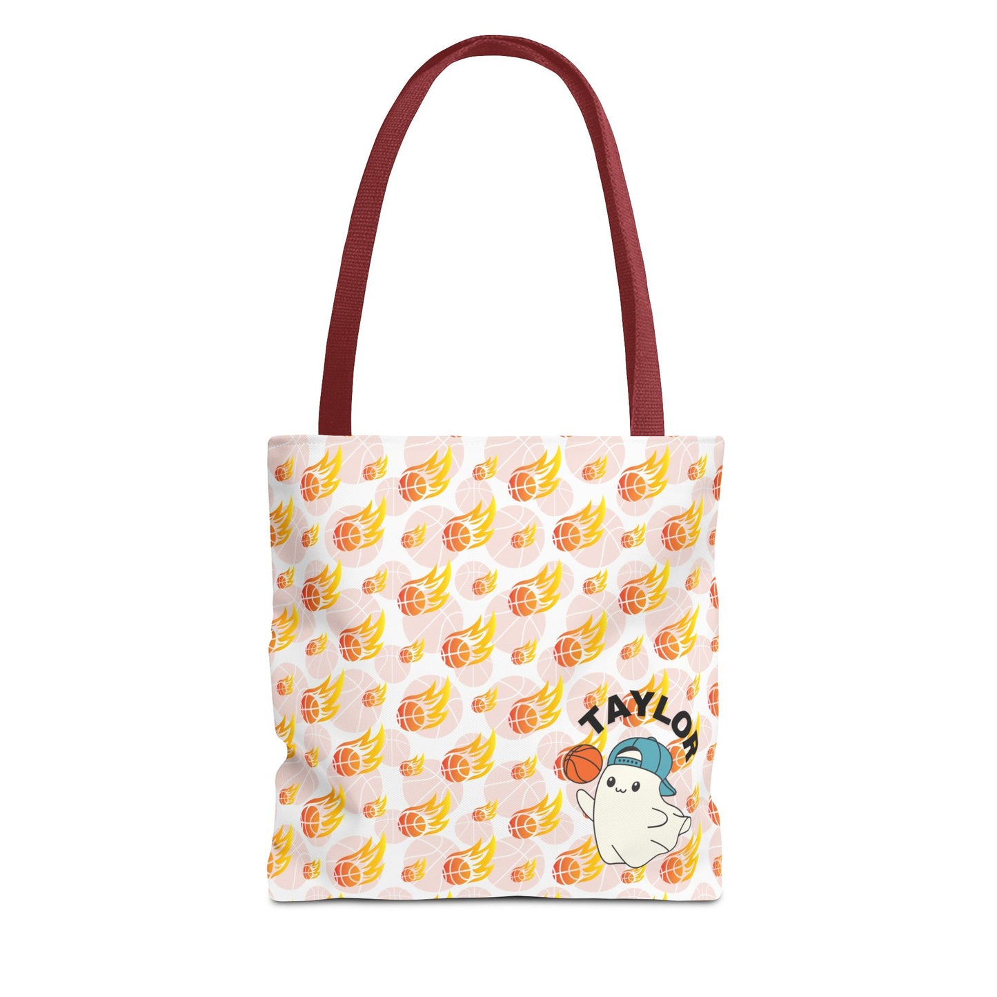 Personalized Cute Baby GH*st Fire basketball ToteBag