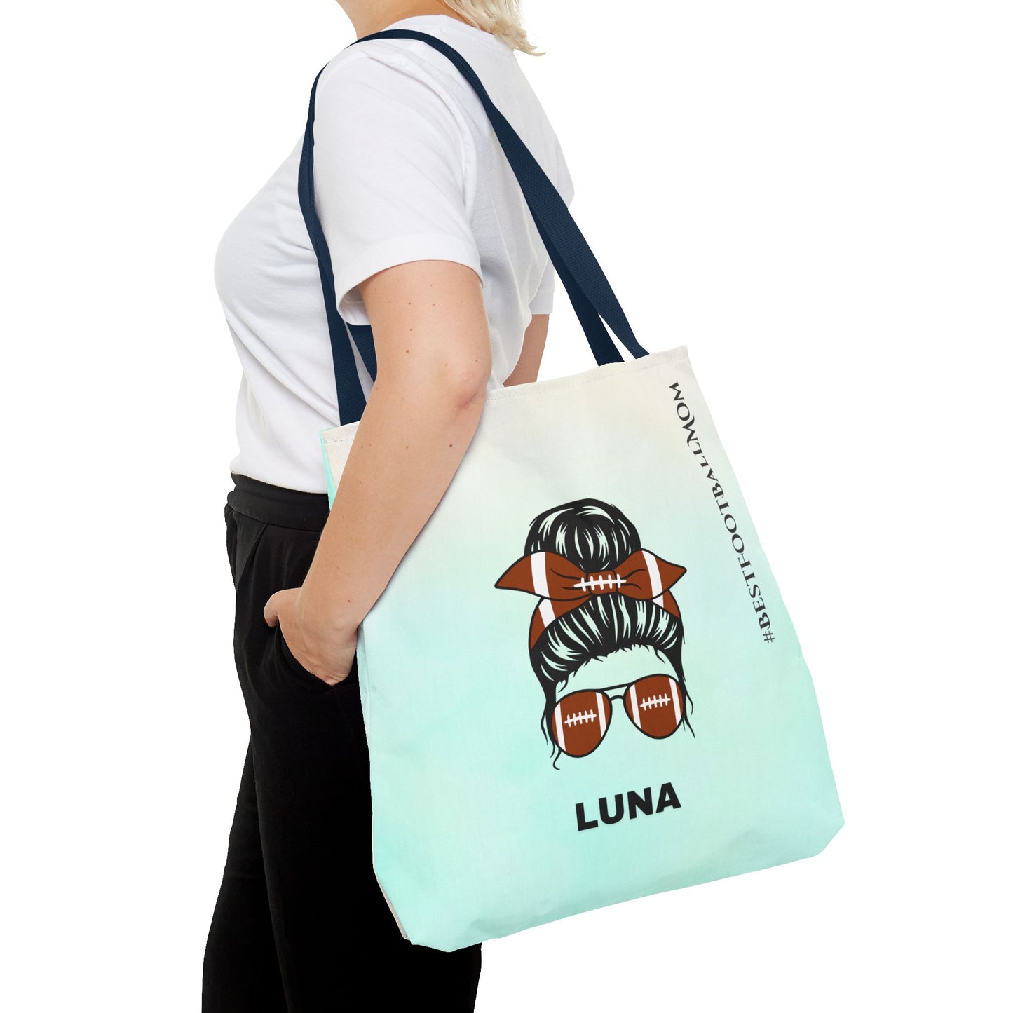 Personalized Funny Best Football Mom Tote Bag