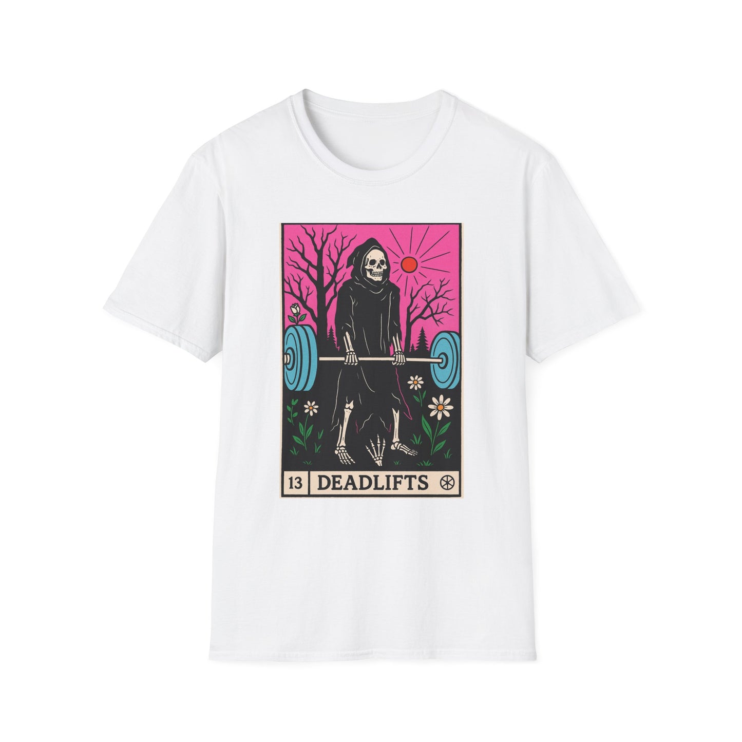 Grim Reaper Deadlifts Tarot Card Softstyle T-Shirt