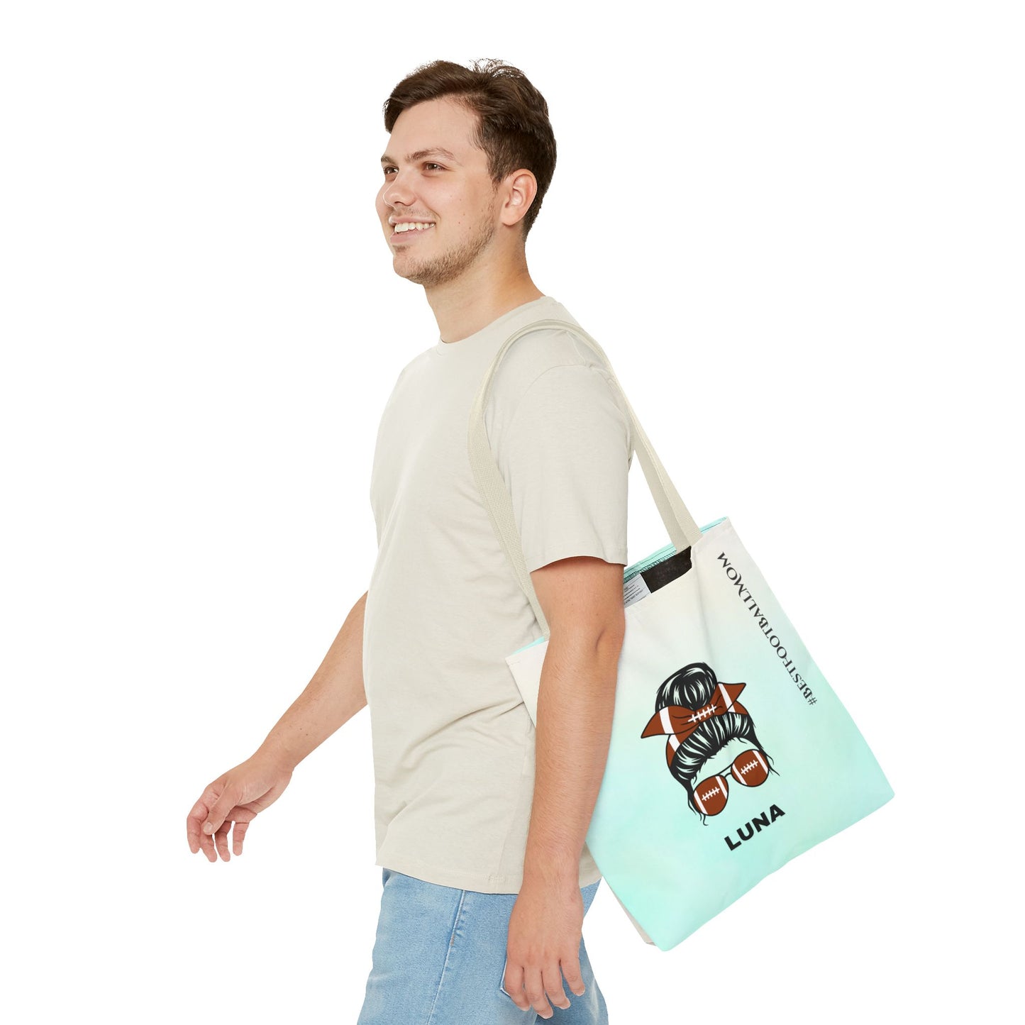 Personalized Funny Best Football Mom Tote Bag
