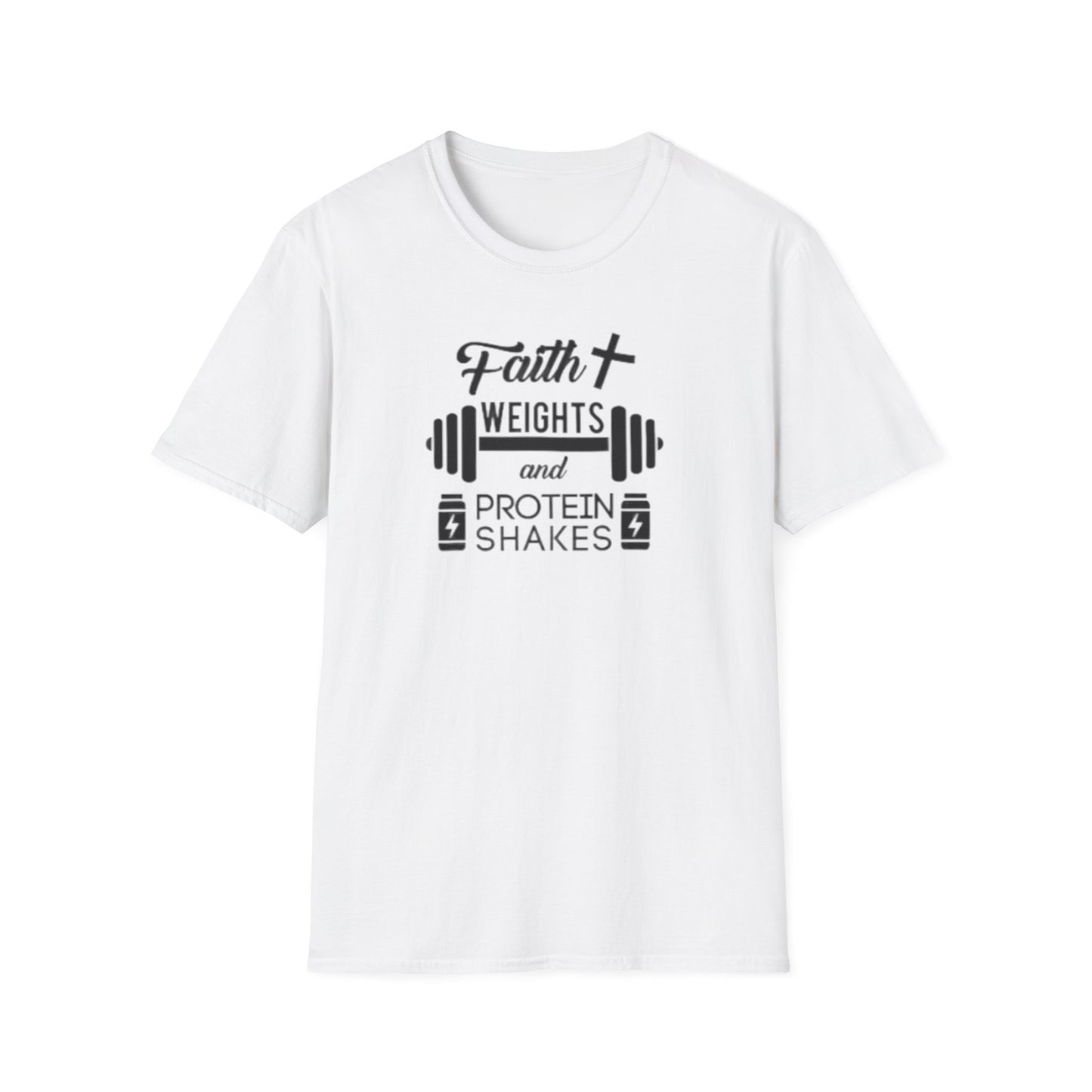 Faith, Weights & Protein Shakes T-Shirt