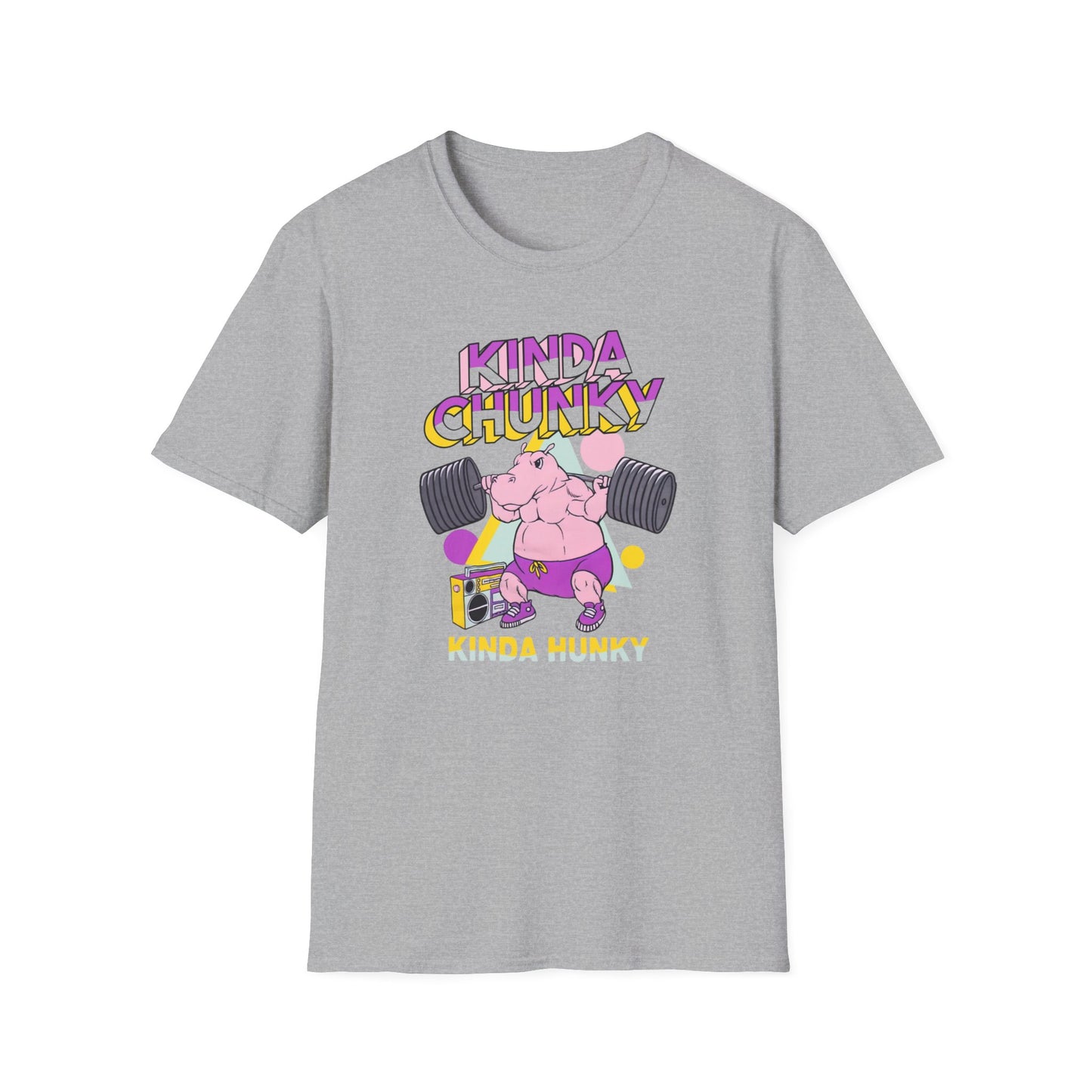 Kinda Chunky Hippo Weighlift Unisex Softstyle T-Shirt