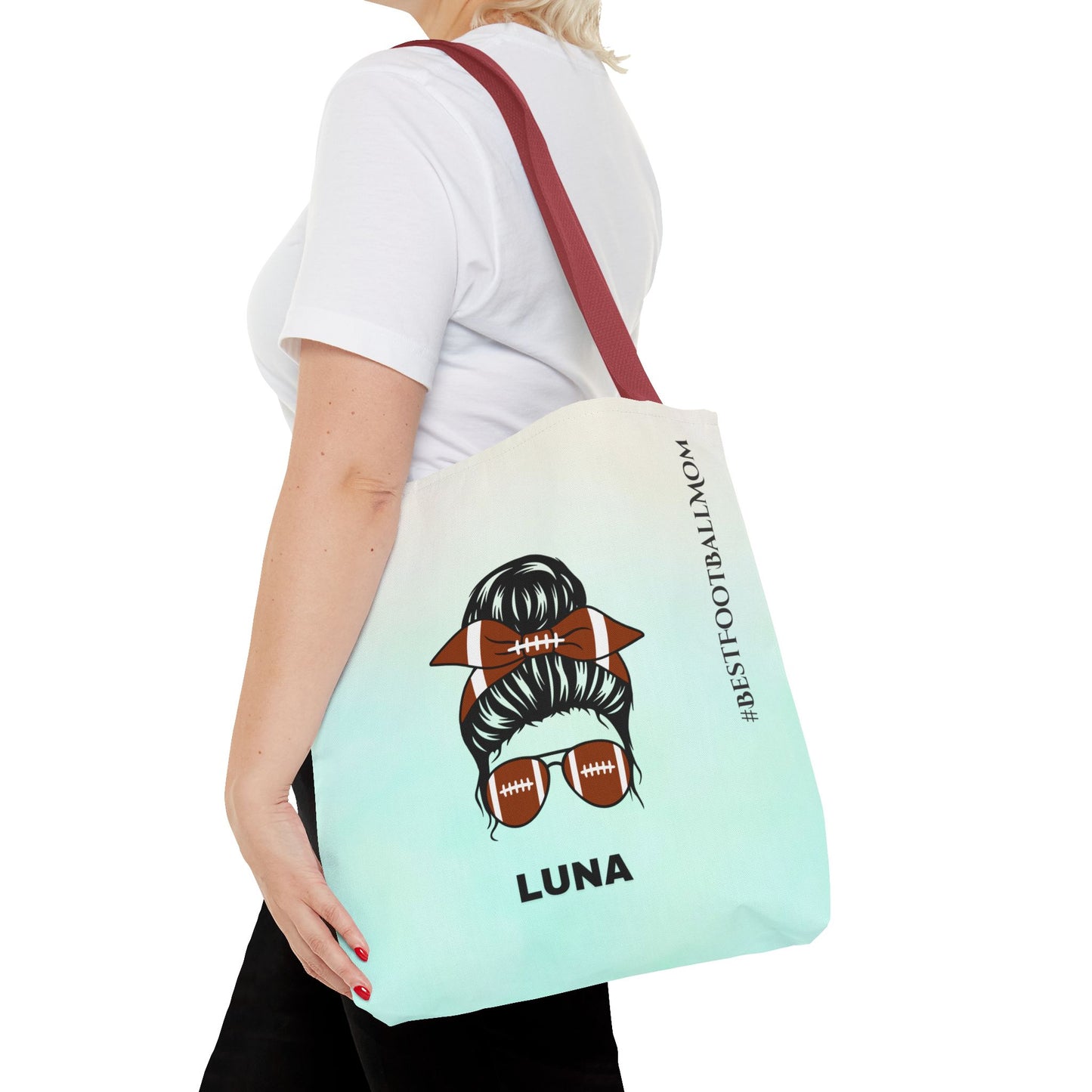 Personalized Funny Best Football Mom Tote Bag