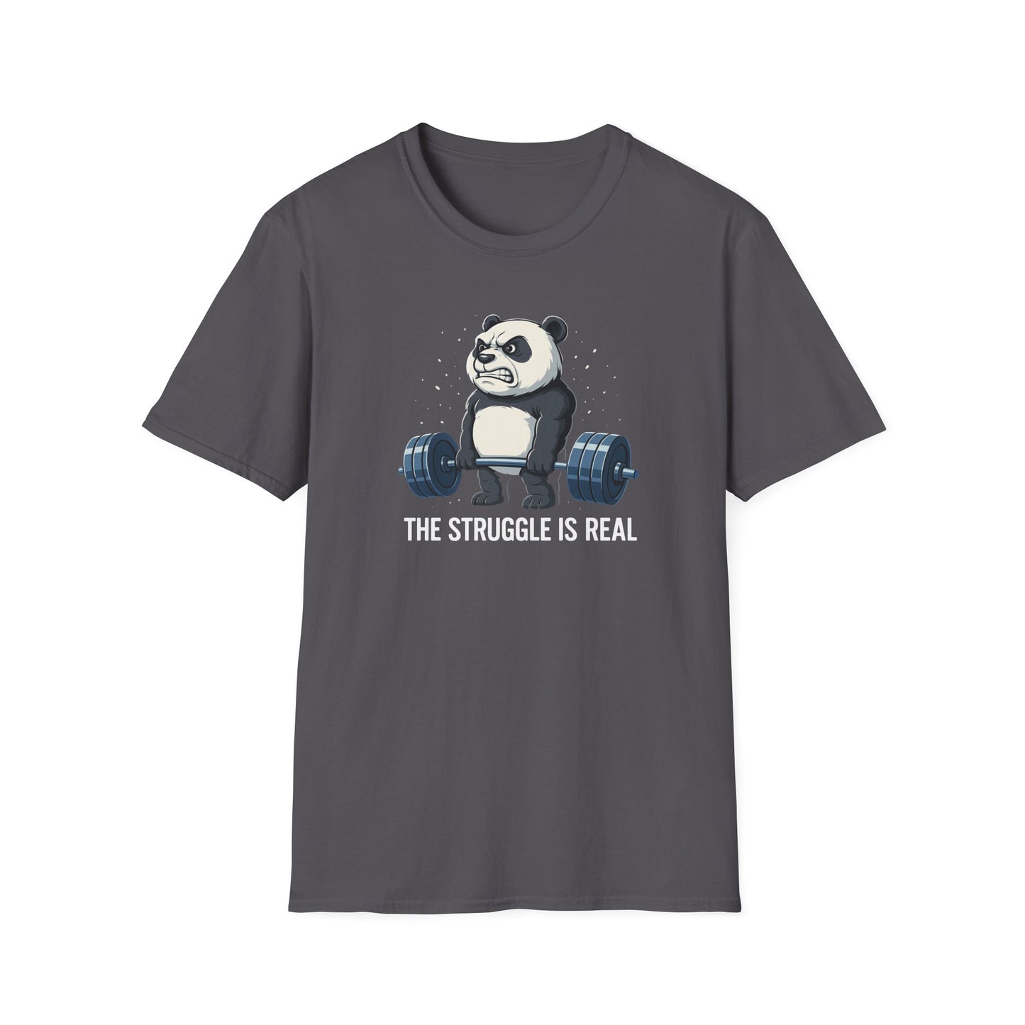 Panda - The Struggle Is Real, Funny Workout T-Shirt
