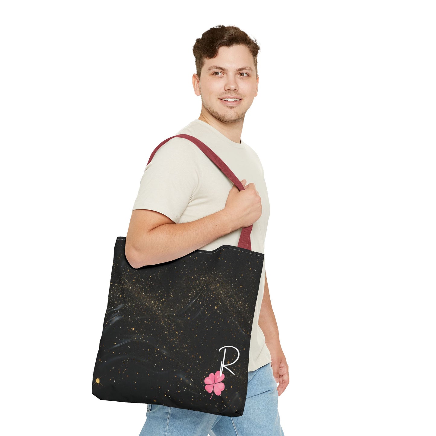 Custom Initial Clover Tote Bag