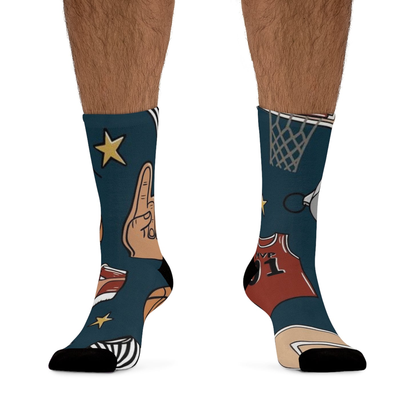 Basketball Go Blue Socks