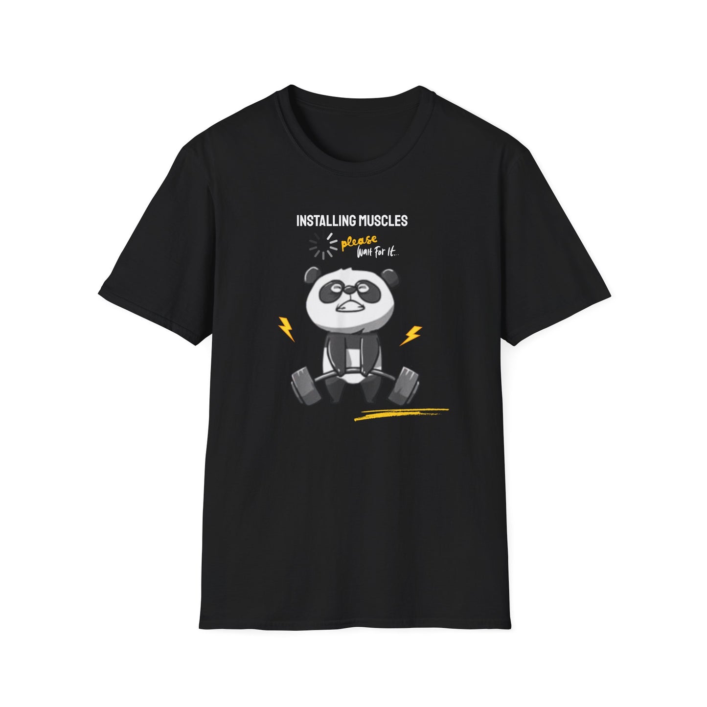 Panda Installing Muscles Memes T-Shirt