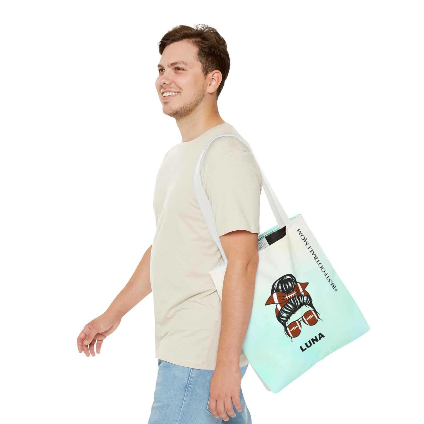 Personalized Funny Best Football Mom Tote Bag