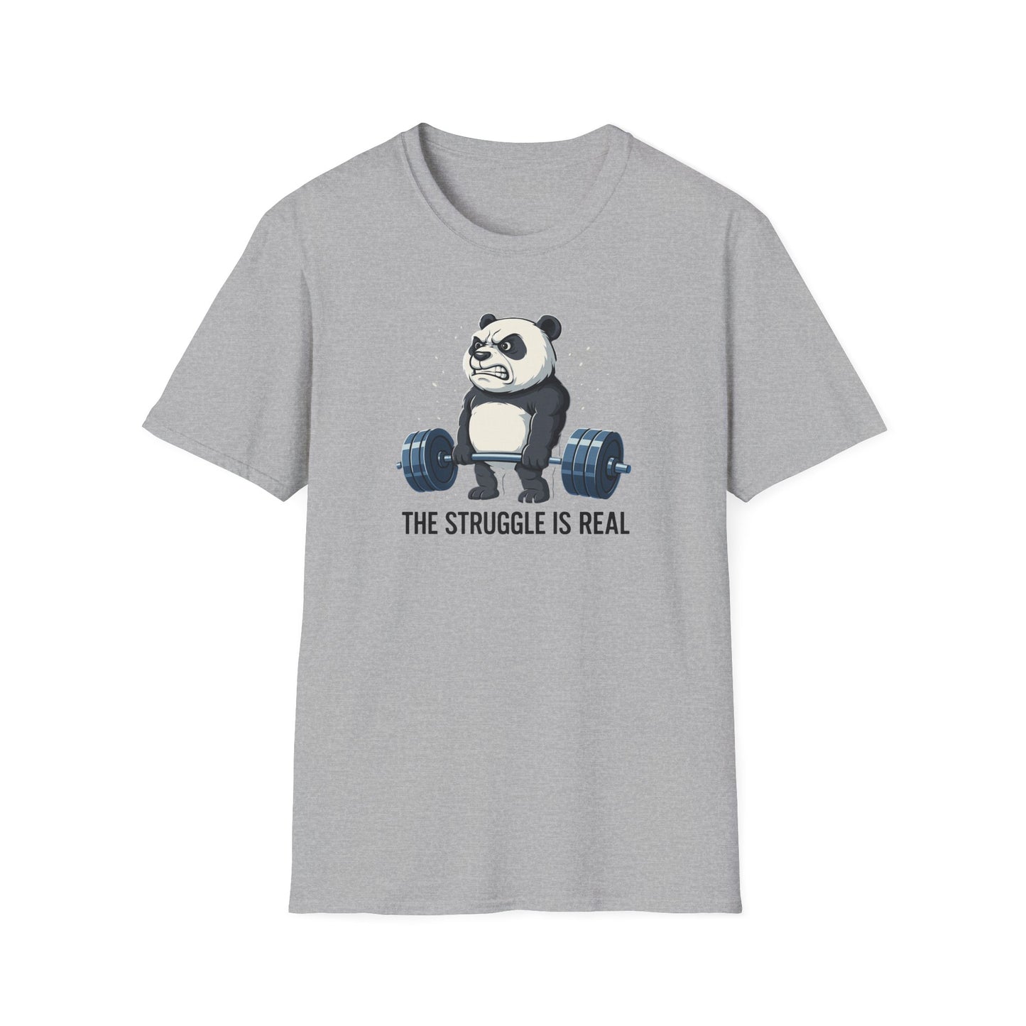Panda - The Struggle Is Real, Funny Workout T-Shirt