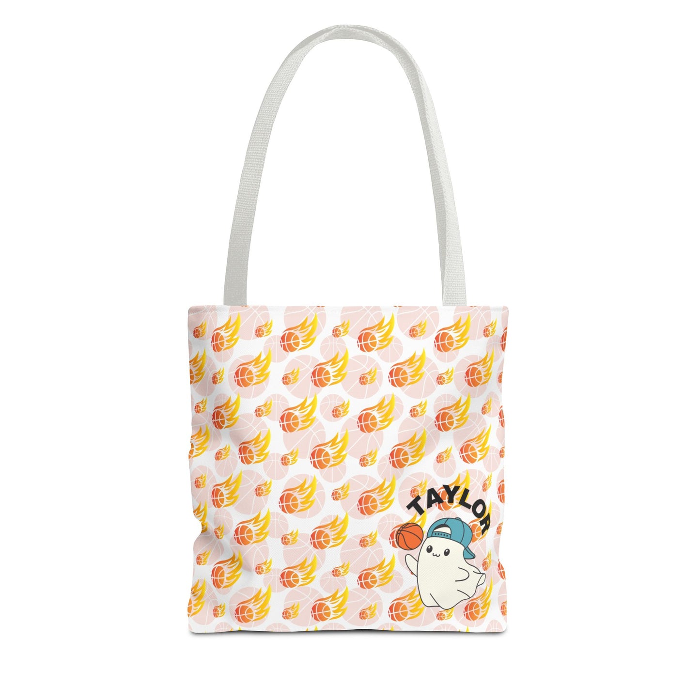 Personalized Cute Baby GH*st Fire basketball ToteBag