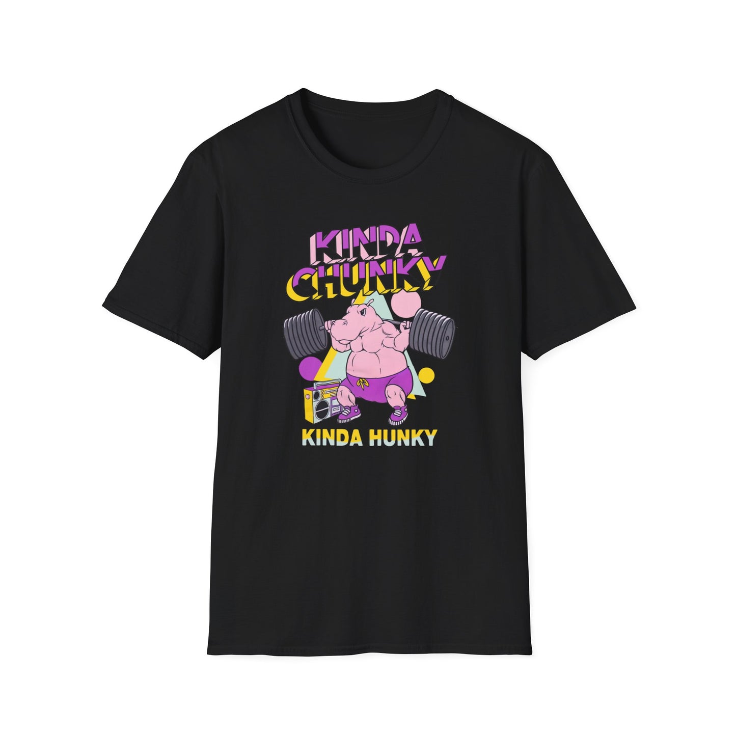 Kinda Chunky Hippo Weighlift Unisex Softstyle T-Shirt
