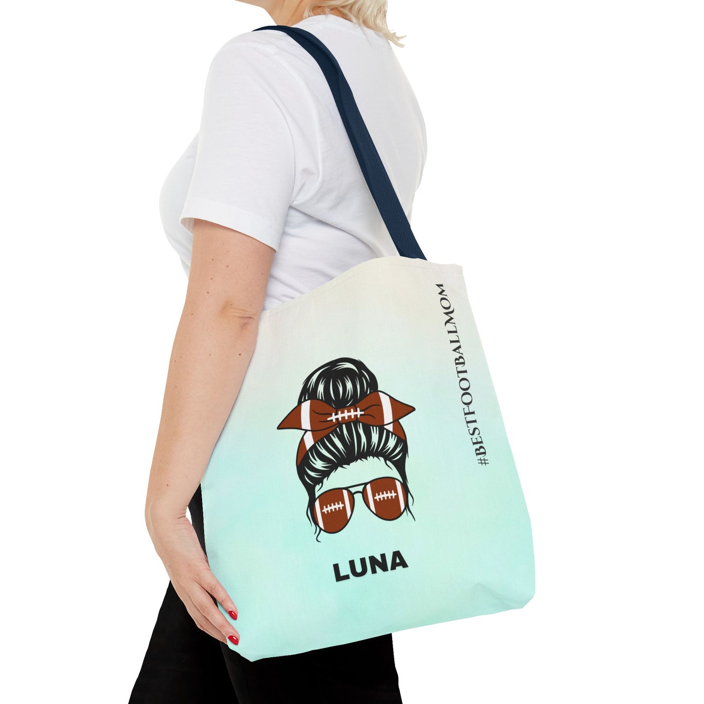 Personalized Funny Best Football Mom Tote Bag