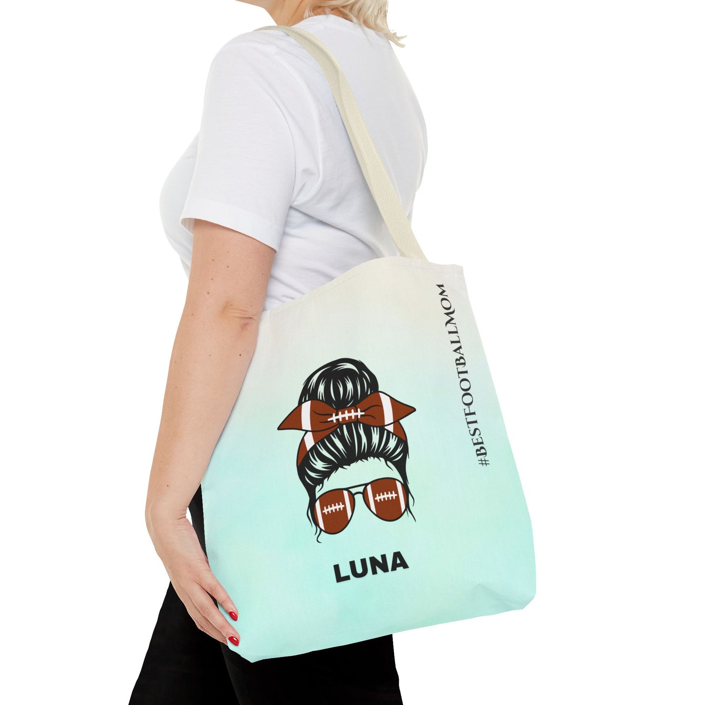 Personalized Funny Best Football Mom Tote Bag