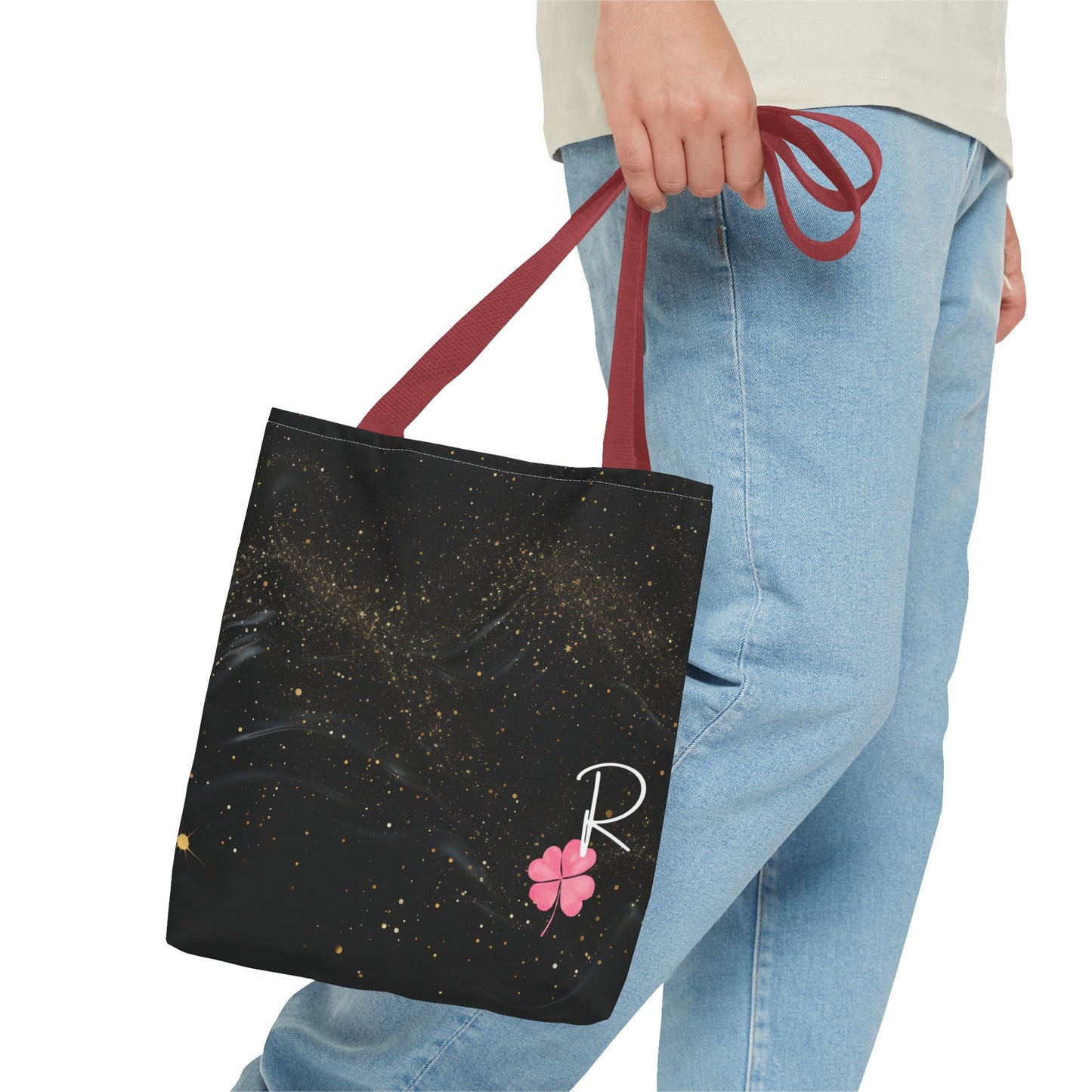Custom Initial Clover Tote Bag