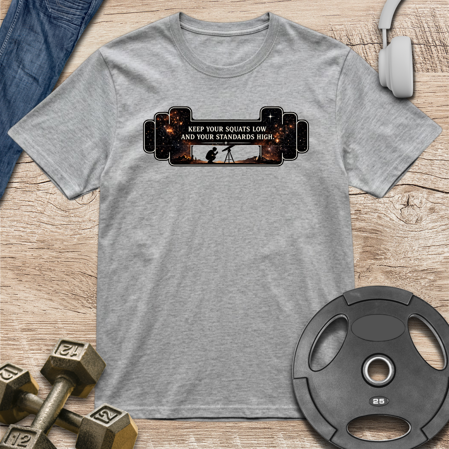 Keep your squat low Barbell T-Shirt