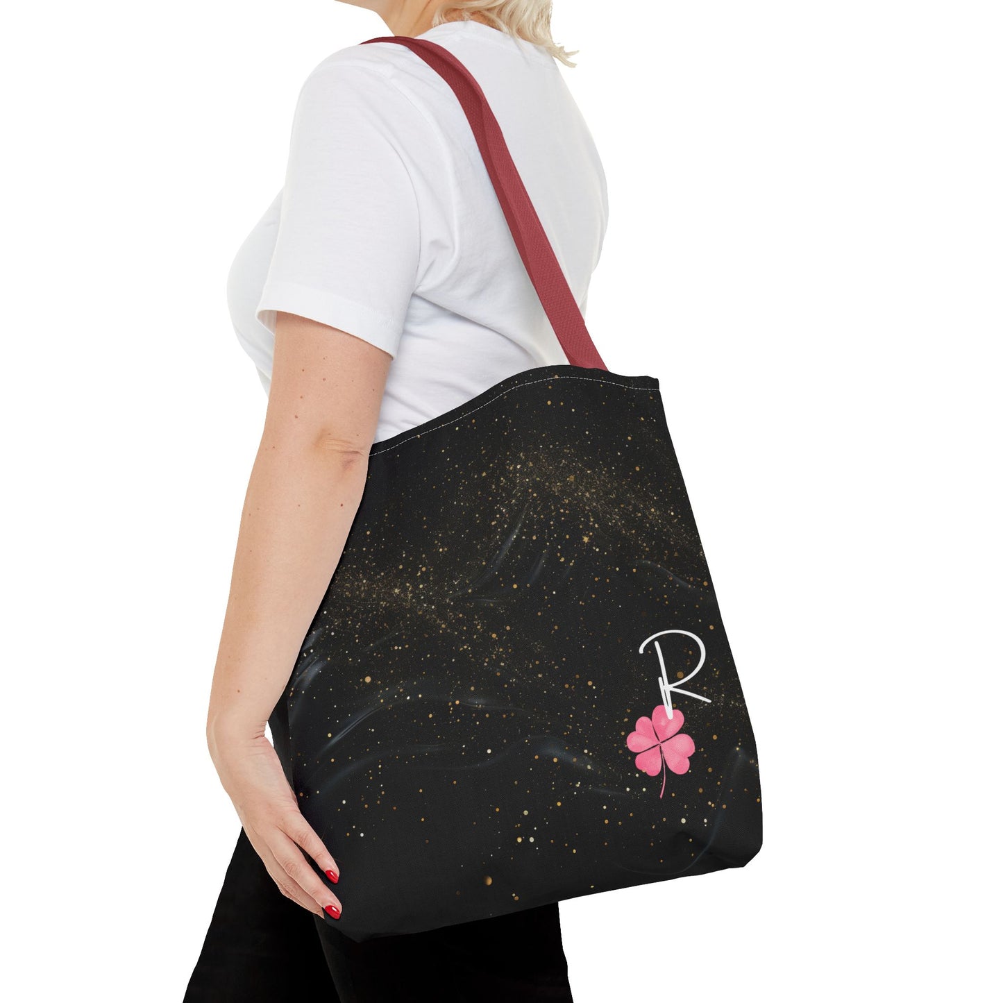 Custom Initial Clover Tote Bag