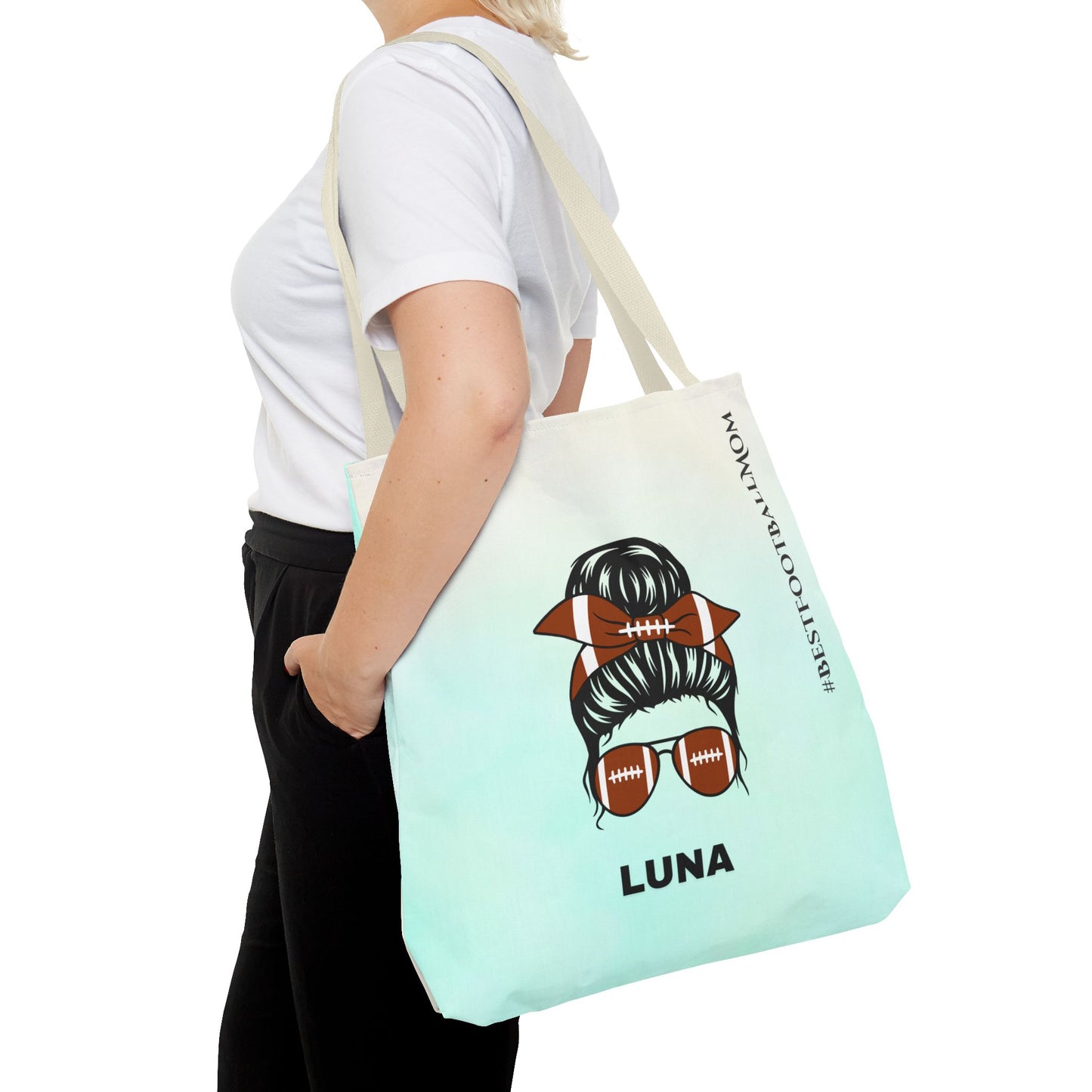 Personalized Funny Best Football Mom Tote Bag