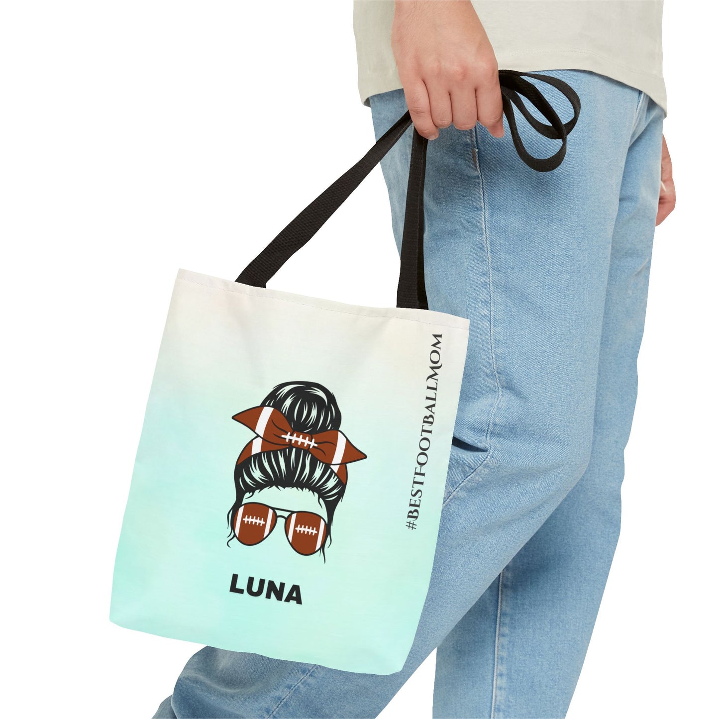 Personalized Funny Best Football Mom Tote Bag