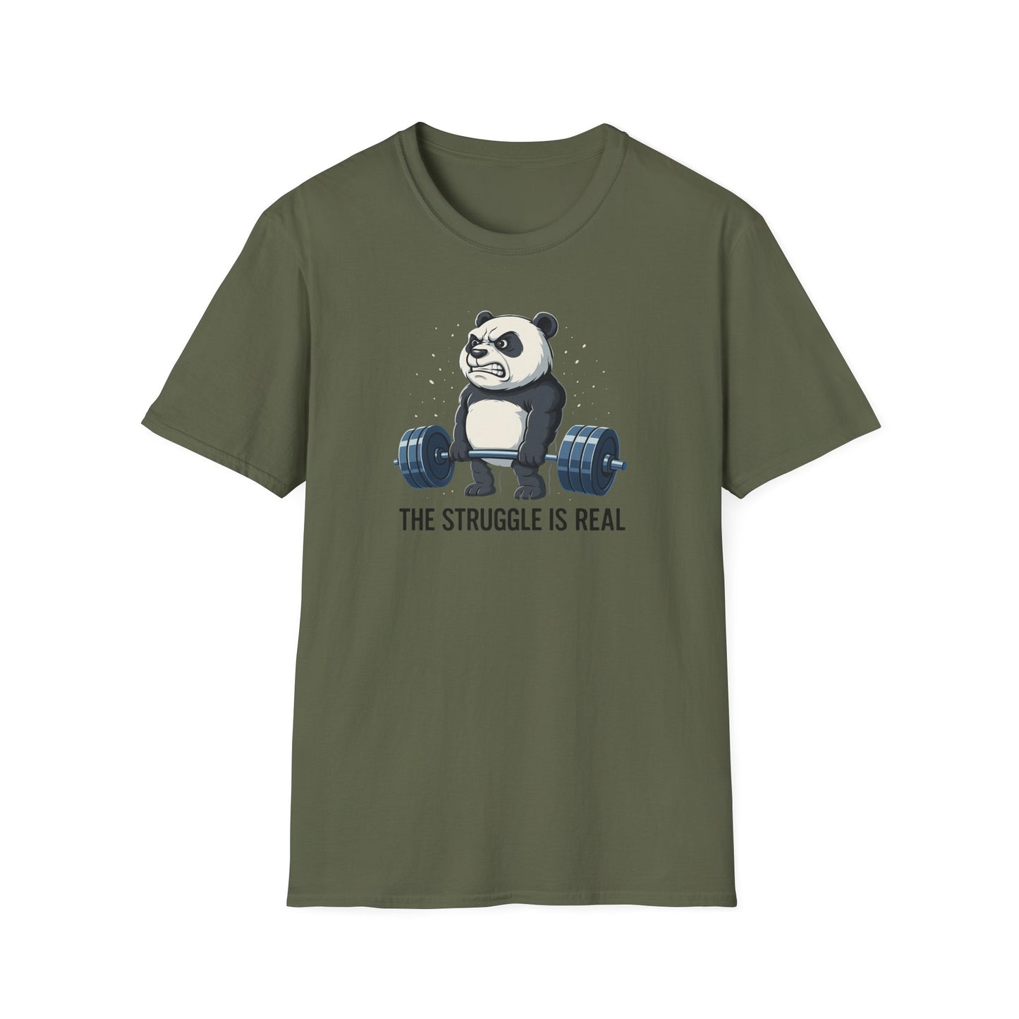 Panda - The Struggle Is Real, Funny Workout T-Shirt
