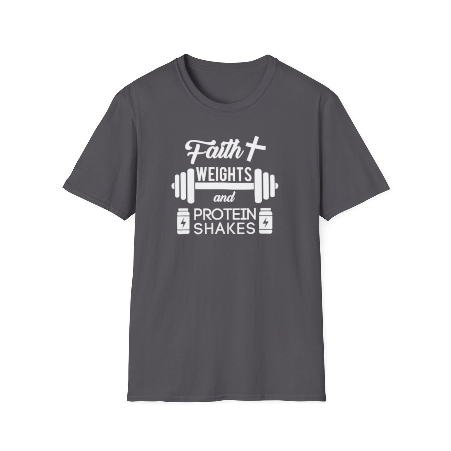 Faith, Weights & Protein Shakes T-Shirt