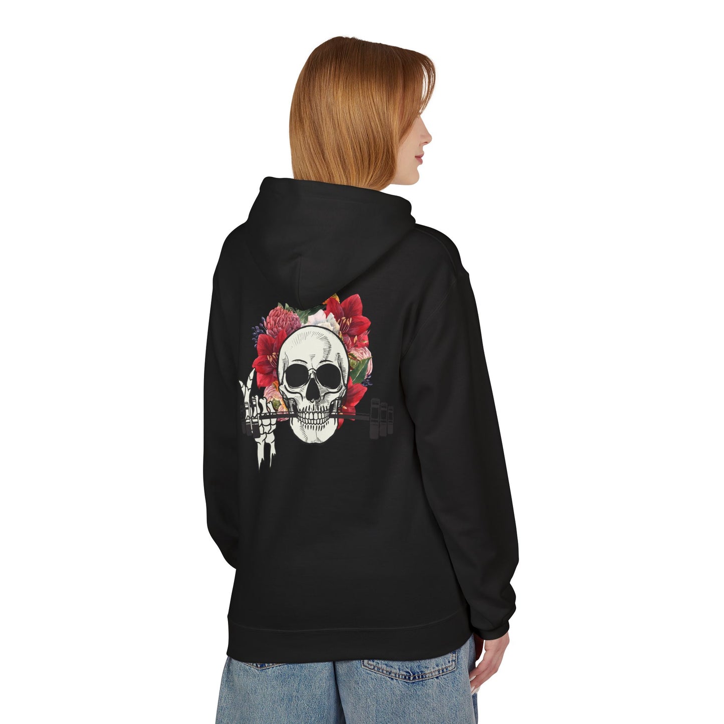 Flowered Skull Fitness Hoodie