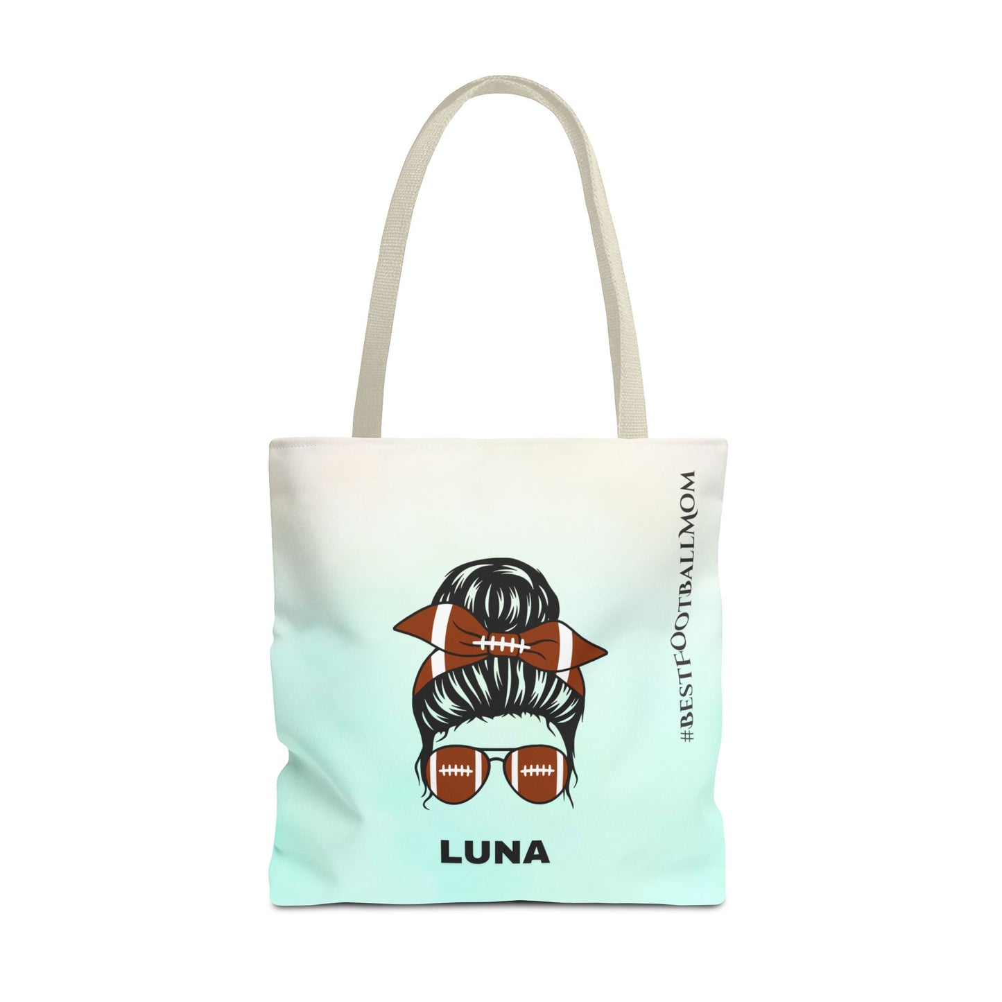 Personalized Funny Best Football Mom Tote Bag
