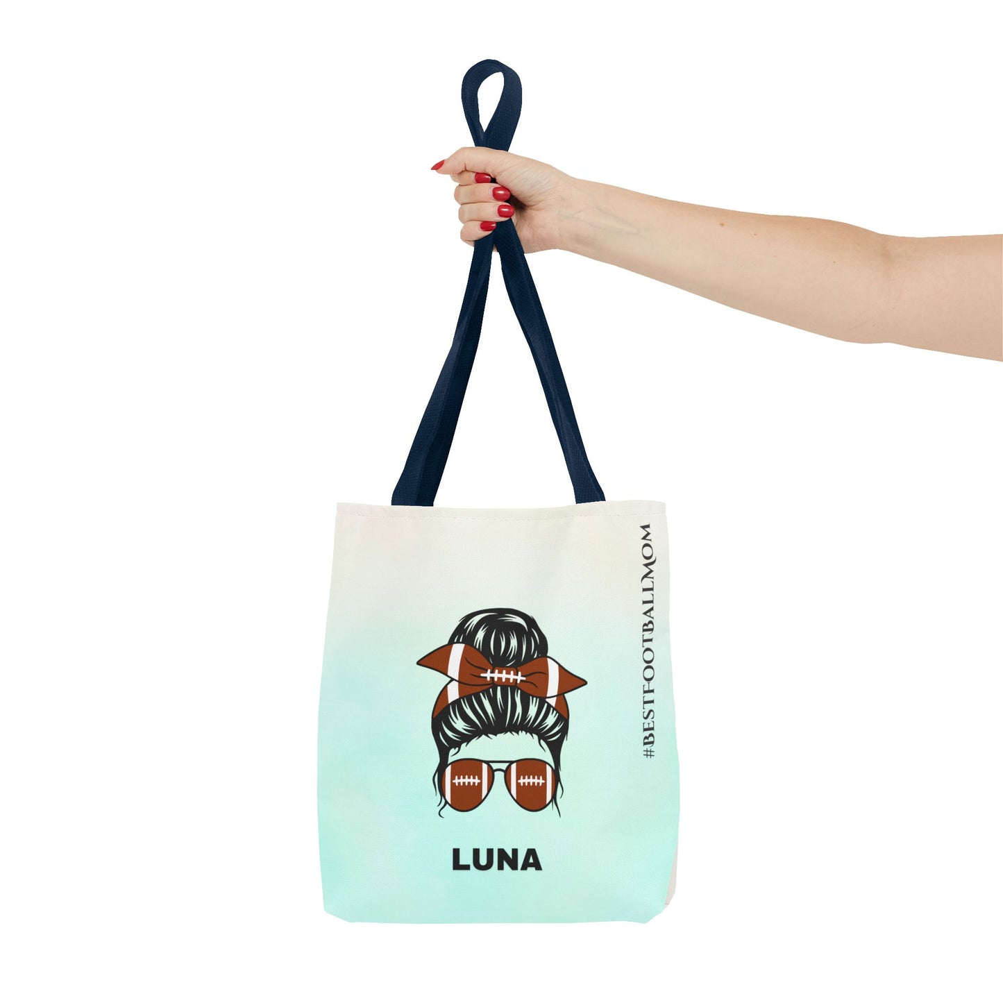 Personalized Funny Best Football Mom Tote Bag