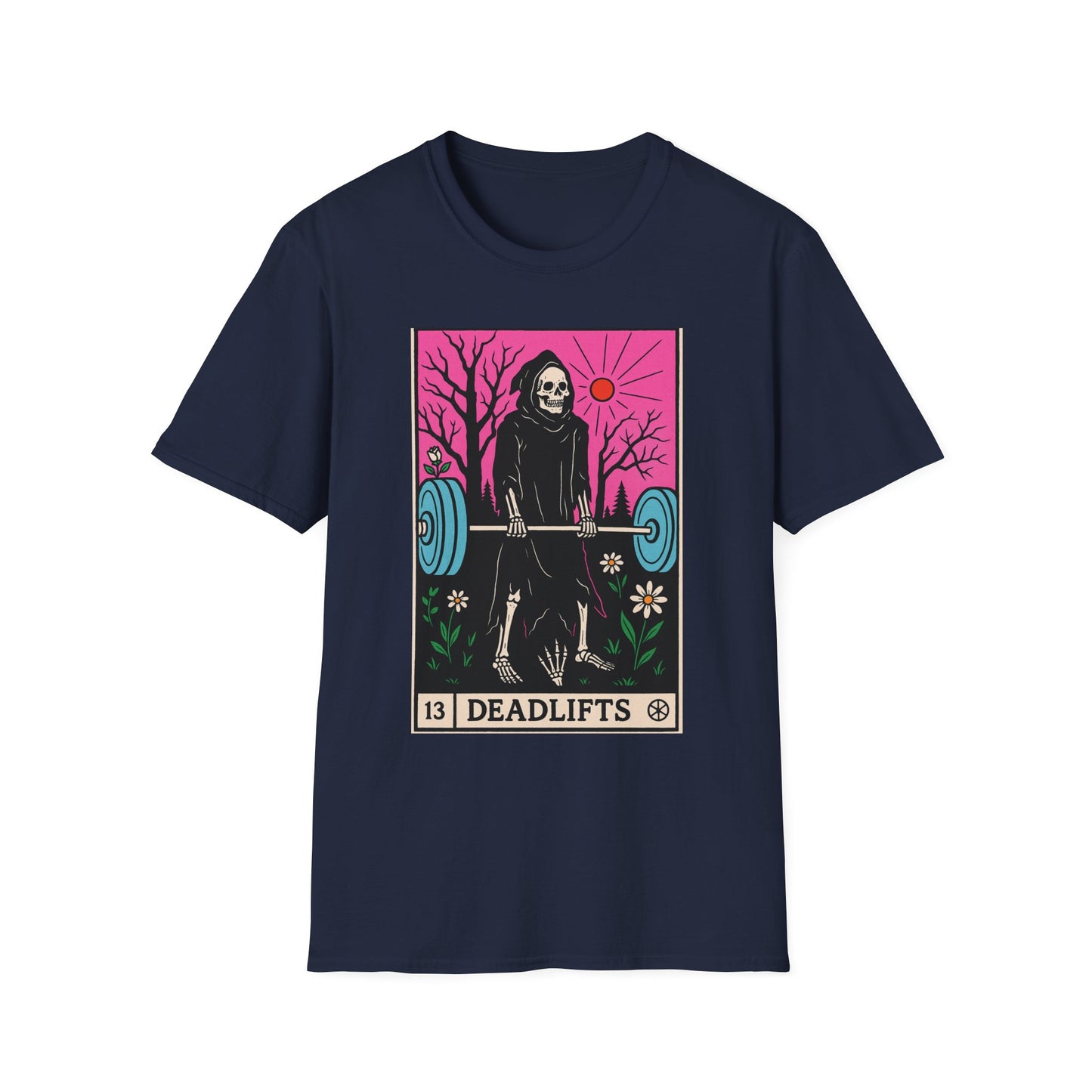 Grim Reaper Deadlifts Tarot Card Softstyle T-Shirt