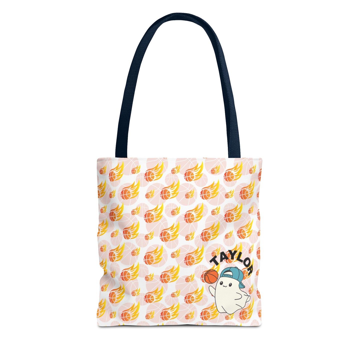 Personalized Cute Baby GH*st Fire basketball ToteBag