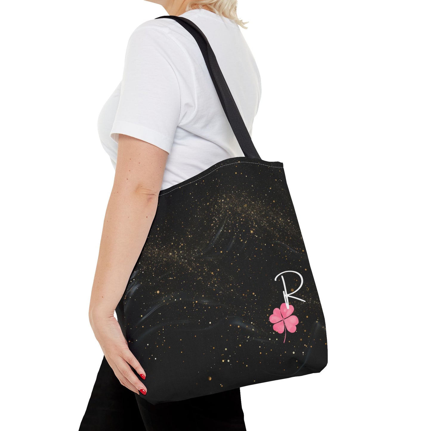 Custom Initial Clover Tote Bag