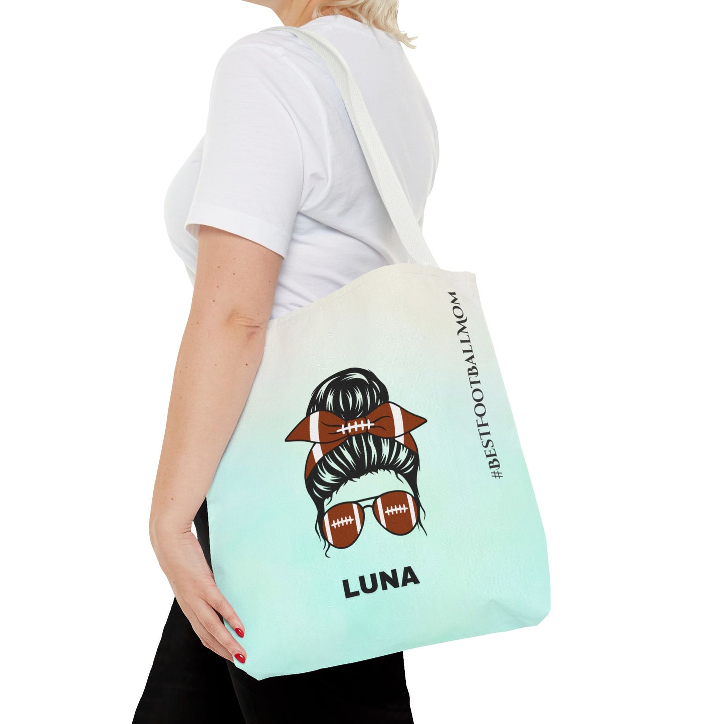 Personalized Funny Best Football Mom Tote Bag