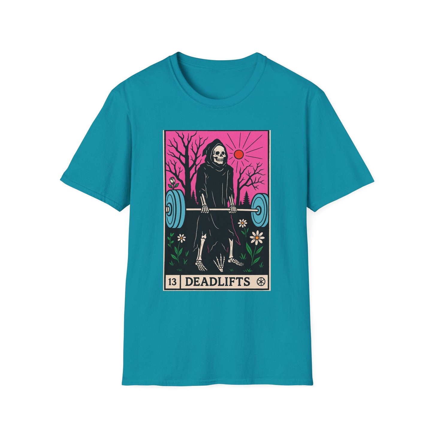 Grim Reaper Deadlifts Tarot Card Softstyle T-Shirt