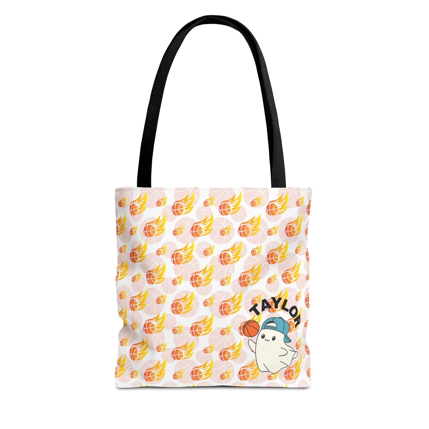 Personalized Cute Baby GH*st Fire basketball ToteBag