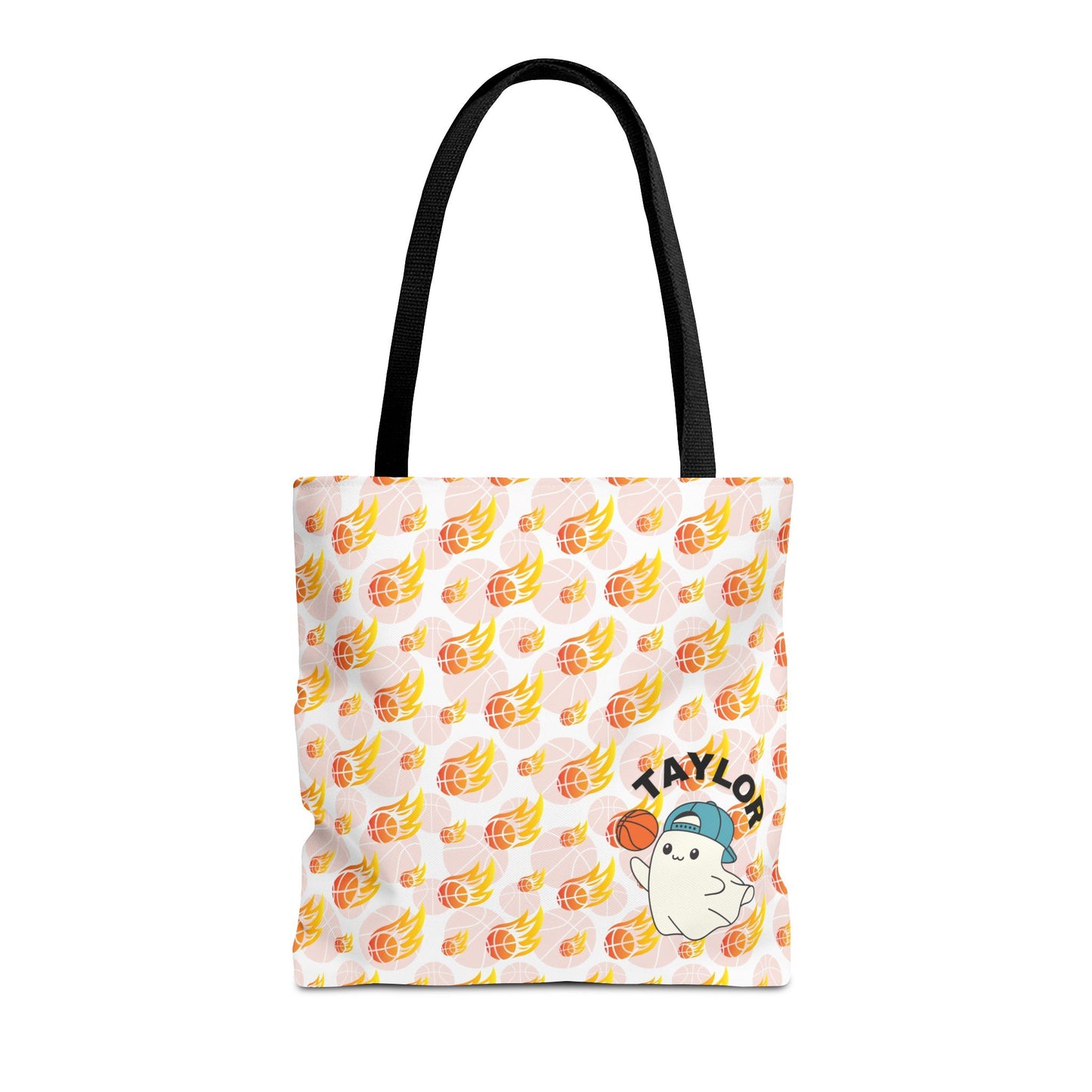 Personalized Cute Baby GH*st Fire basketball ToteBag