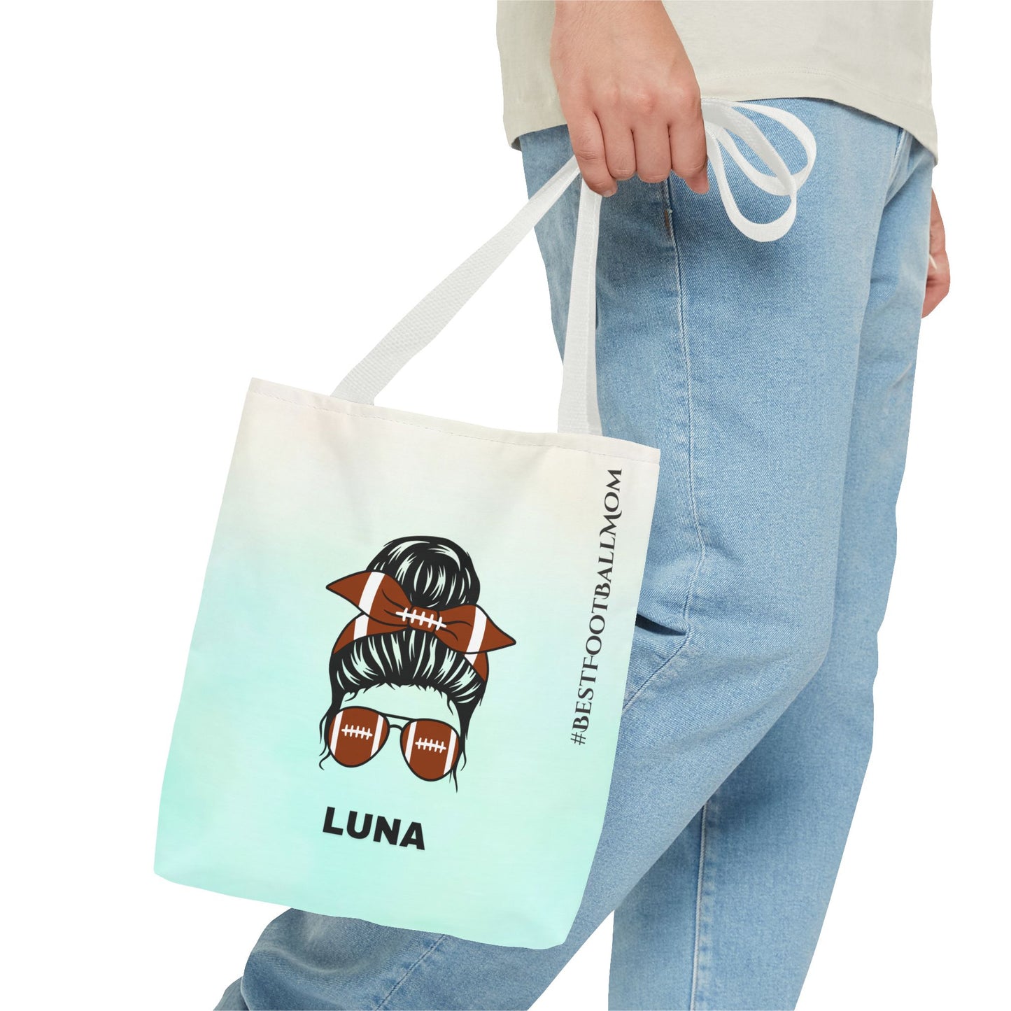 Personalized Funny Best Football Mom Tote Bag